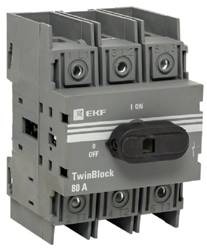 Рубильник EKF PROxima TwinBlock 3п 80А с ручкой картинка